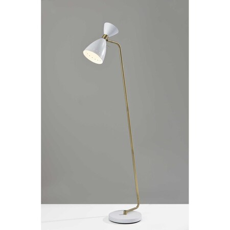 Homeroots 10 x 20.5 x 59 in. White Metal Floor Lamp 372897